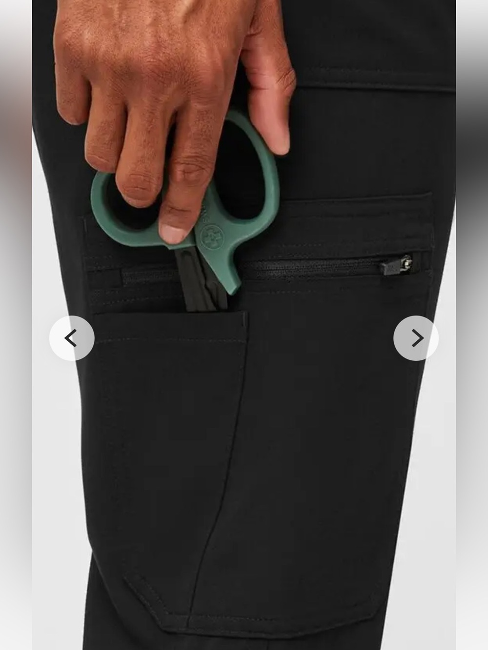 NWT FIGS Men's Black Cairo Straight Leg Zip Fly Scrub Pant - Short - Picture 10 of 13
